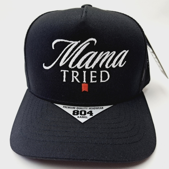 Mama Tried USA Embroidery Retro Vintage Style Trucker Cap Hat Funny Gift Gag Cap - Picture 15 of 15